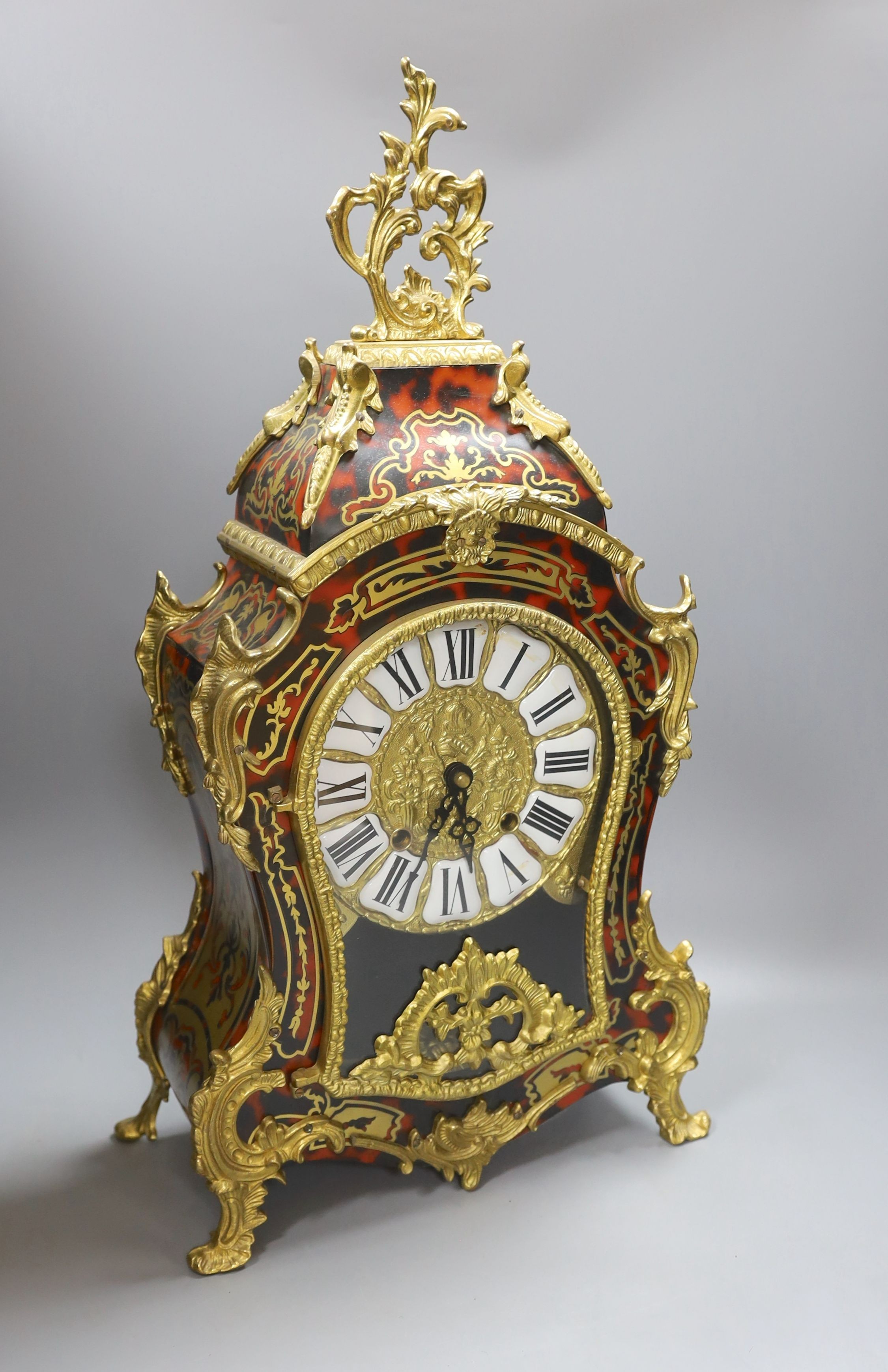 A Franz Hermle Empire boulle Italian mantel clock - 58cm tall